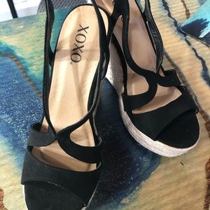 Almost New Black Swede Wedges.